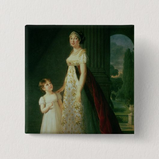 マリアカロライナBonaparte、ナポリの女王 缶バッジ (正面)