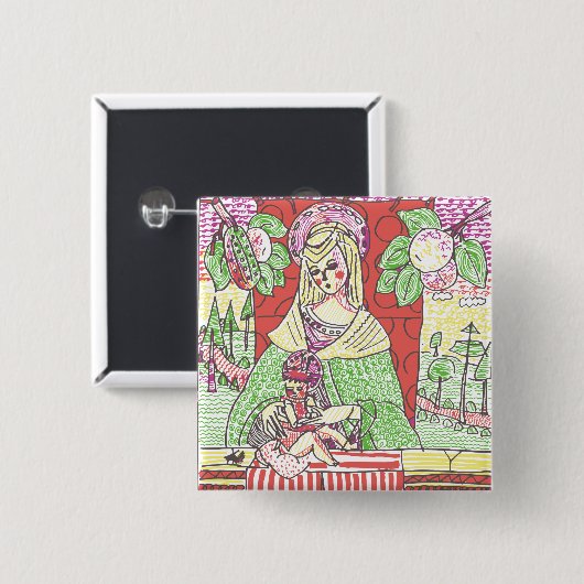 マリアサイケデリックとその息子（イエス） 缶バッジ (正面&裏面)