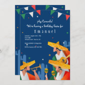 マリアチの男性たちからのパーティー招待状 招待状 (正面/裏面)