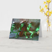 マリアチカエル群誕生日カード カード (黄色い花)