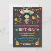 マリアチガールメクシアンフィエスタバースデーパーティー 招待状 (正面)