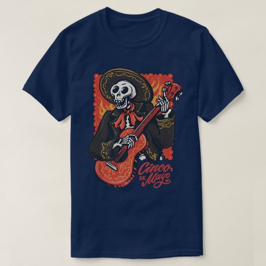 マリアチスケルトン遊ズギターシンコデマヨ  Tシャツ (デザイン正面)