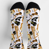 マリアチバンド楽器 パターン（の模様が）ある ソックス (上部)