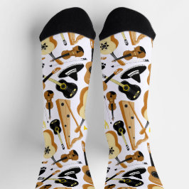 マリアチバンド楽器 パターン（の模様が）ある ソックス