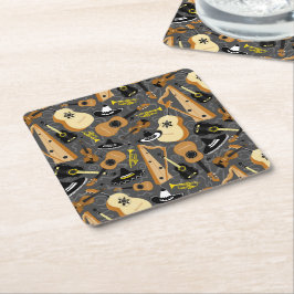 マリアチミュージックおもしろい スクエアペーパーコースター