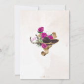 マリアッチのチャラなマゼンタのバラのキンセアニエラ 招待状 (裏面)