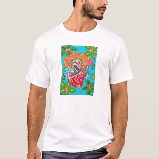 マリアッチは-死んだ骨組の日にセレナーデを演奏します Tシャツ (正面)