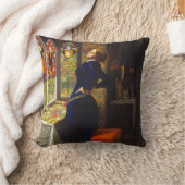 マリアナC.1851年Sir John Everett Millais著 クッション (ブランケット)