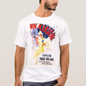 「マリアニワイン」フランスのヴィンテージArt-deco Ad.ポスター Tシャツ (正面)
