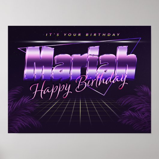 マリアネームVorname lila retroポスターGeburtstag ポスター (正面)