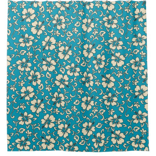 マリアハイビスカスハワイアンパラオフローラ シャワーカーテン (正面)