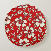 マリアハイビスカスハワイアンパラオプリント ラウンドクッション (裏面)