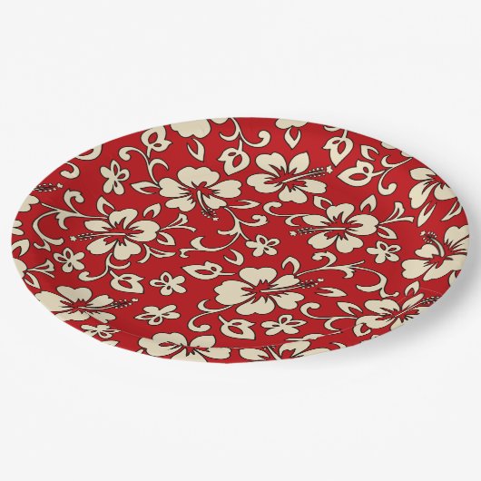 マリアハイビスカスハワイアンフローラ ペーパープレート (アングル)