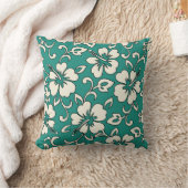 マリアハイビスカスハワイアンリバーシブルスクエアピロー クッション (ブランケット)