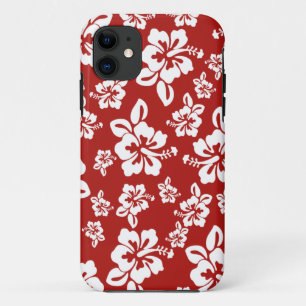 マリアハイビスカスレッドハワイアンパレープリント iPhone 11 ケース