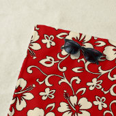 マリアハワイアンハイビスカス熱帯フローラ – 赤 ビーチタオル (インサイチュ)