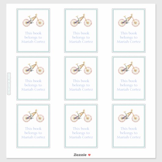マリアマウンテンバイク蔵書票シール シール (シート)