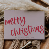 マリアレッドピンクかわいいトレンディーファミリーメリークリスマス シーズンカード