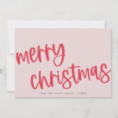 マリアレッドピンクかわいいトレンディーファミリーメリークリスマス シーズンカード (正面)
