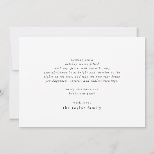 マリアレッドピンクかわいいトレンディーファミリーメリークリスマス シーズンカード (裏面)