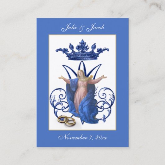 マリアンカトリック結婚式の引き出物ホーリーカード 名刺 (正面)