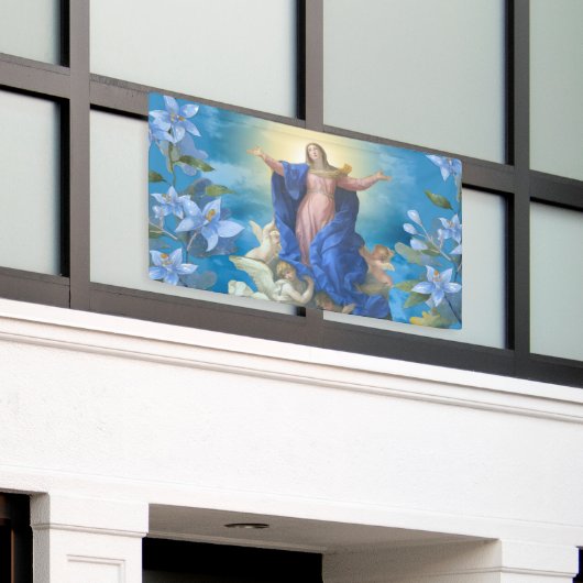 マリアンジェルズブルーの宗教的な仮定フローラ 横断幕 (ビルの外側)