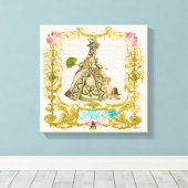 マリアントワネット彼らケーキ食べのポートレートキャンバス キャンバスプリント (インサイチュ (ウッドフロア))