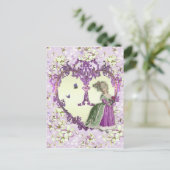 マリアントワネット薄紫ドリームパープルフローラプリント ポストカード (スタンド正面)