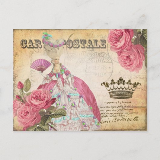 マリアントワネット金ゴールドクラウンバラポストカード ポストカード (正面)