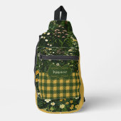 マリアンヌダークデイジーフローラプレイド スリングバッグ (正面)