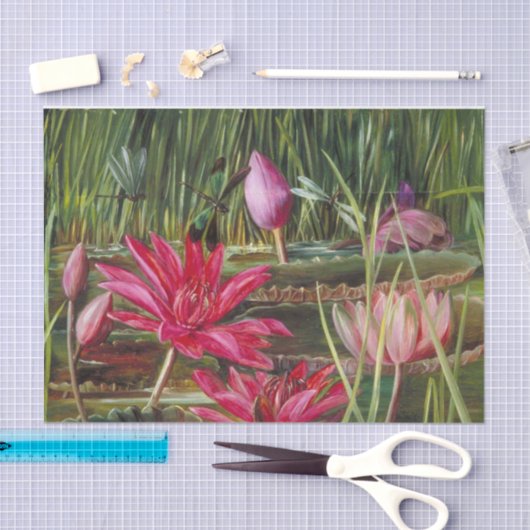 マリアンヌ・ノースによって南インドの赤い睡蓮 薄葉紙 (クラフト)