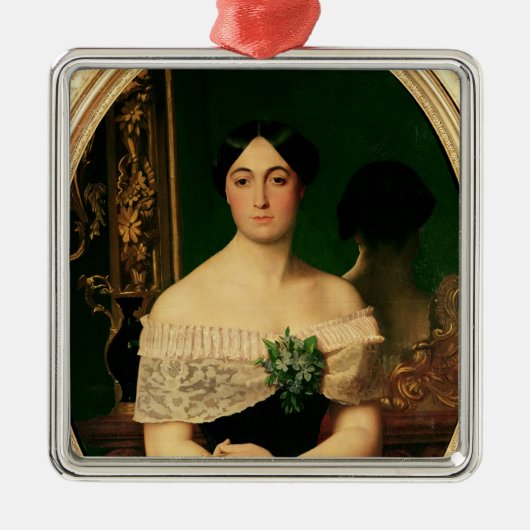 マリアンヌElisaの樺の木のポートレート メタルオーナメント (正面)