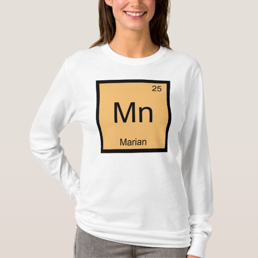 マリアンネーム 化学元素周期表 Tシャツ (正面)