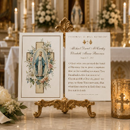 マリア様の花の十字架 カトリックの結婚式の引出物祈り