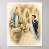 マリア祭壇を訪れるカトリックの結婚式 ポスター (正面)