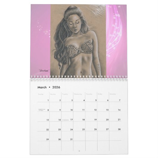 マリア・ウイリアムイラストレーション2025カレンダー カレンダー (3月 2026)