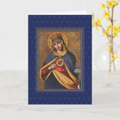 マリア·カトリックの賛美ヴァージンのハート カード (黄色い花)