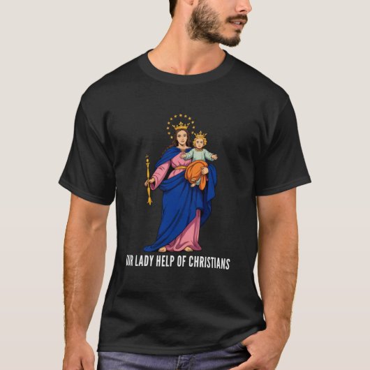 マリア・クリスチャンの助け マリアンカトリック Tシャツ (正面)
