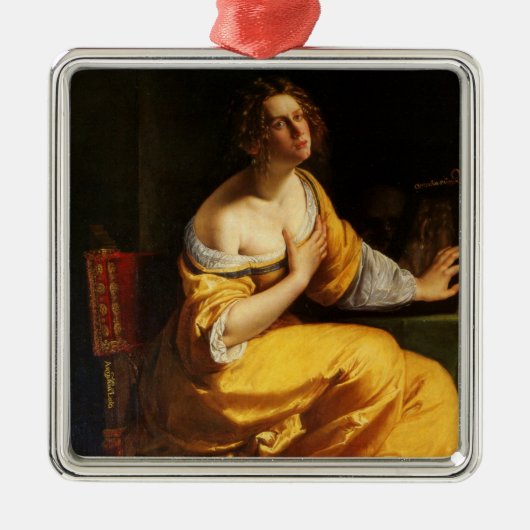 マリア・マグダレン(Artemisia Gentileschi) メタルオーナメント (正面)