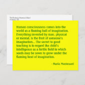 マリア・モンテッソーリの引用文第4郵便はがき ポストカード (正面/裏面)