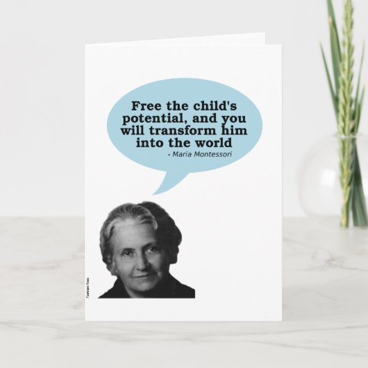 マリア・モンテッソーリの引用文 カード (正面)