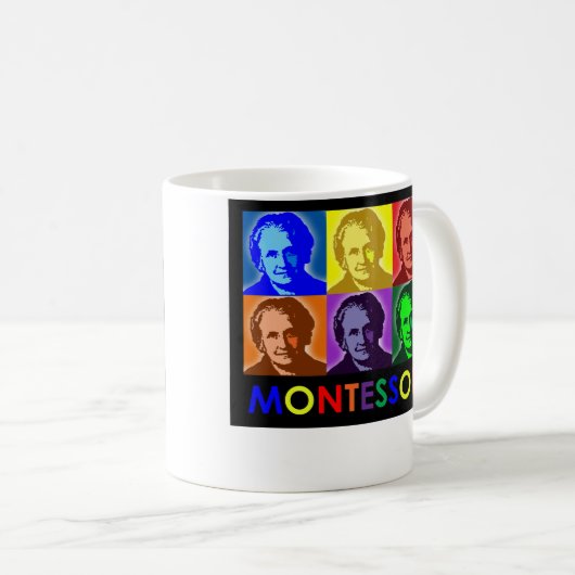 マリア・モンテッソーリの破裂音芸術のマグ コーヒーマグカップ (正面右)
