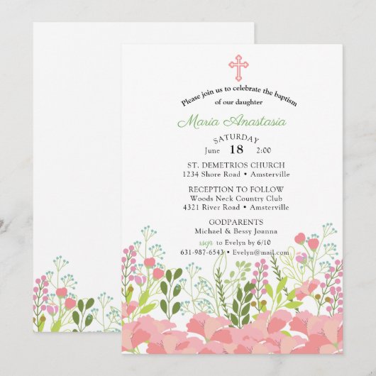 マリア 洗礼 招待状 (正面/裏面)