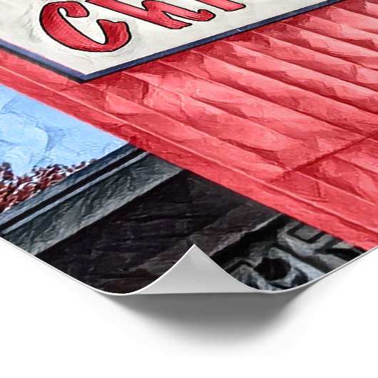 マリエッタジョージアビッグチキン絵画レストラン ポスター (角)