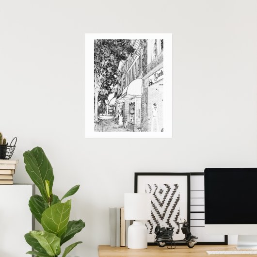 マリエッタスクエアショップズタウンスクエアスモールタウン ポスター (ホームオフィス)