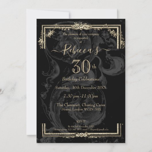 マリエレガントーアントワネットオンブラッフランスのクインスパイア 招待状 (正面)