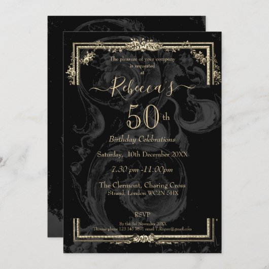 マリエレガントーアントワネットオンブラッフランスのクインスパイア 招待状 (正面/裏面)