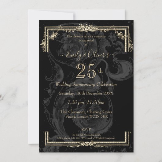 マリエレガントー・アントワネットが黒の記念日  招待状 (正面)