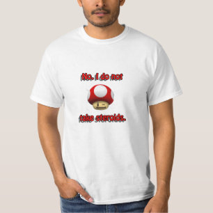 マリオのきのこのステロイドのTシャツ Tシャツ