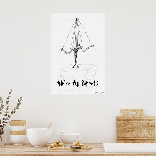 マリオネットの人形マンガキャラクター ポスター (キッチン)